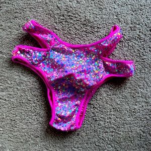 iHeartRaves Pink Sequin Rave Cut Out Bottoms